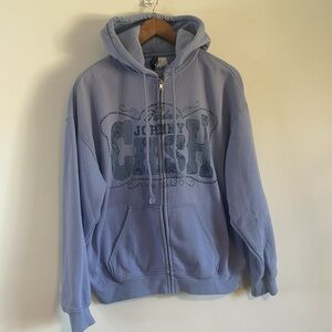 Johnny Cash Hoodie Small Blue Tour Band Country Music Rock Concert Merch